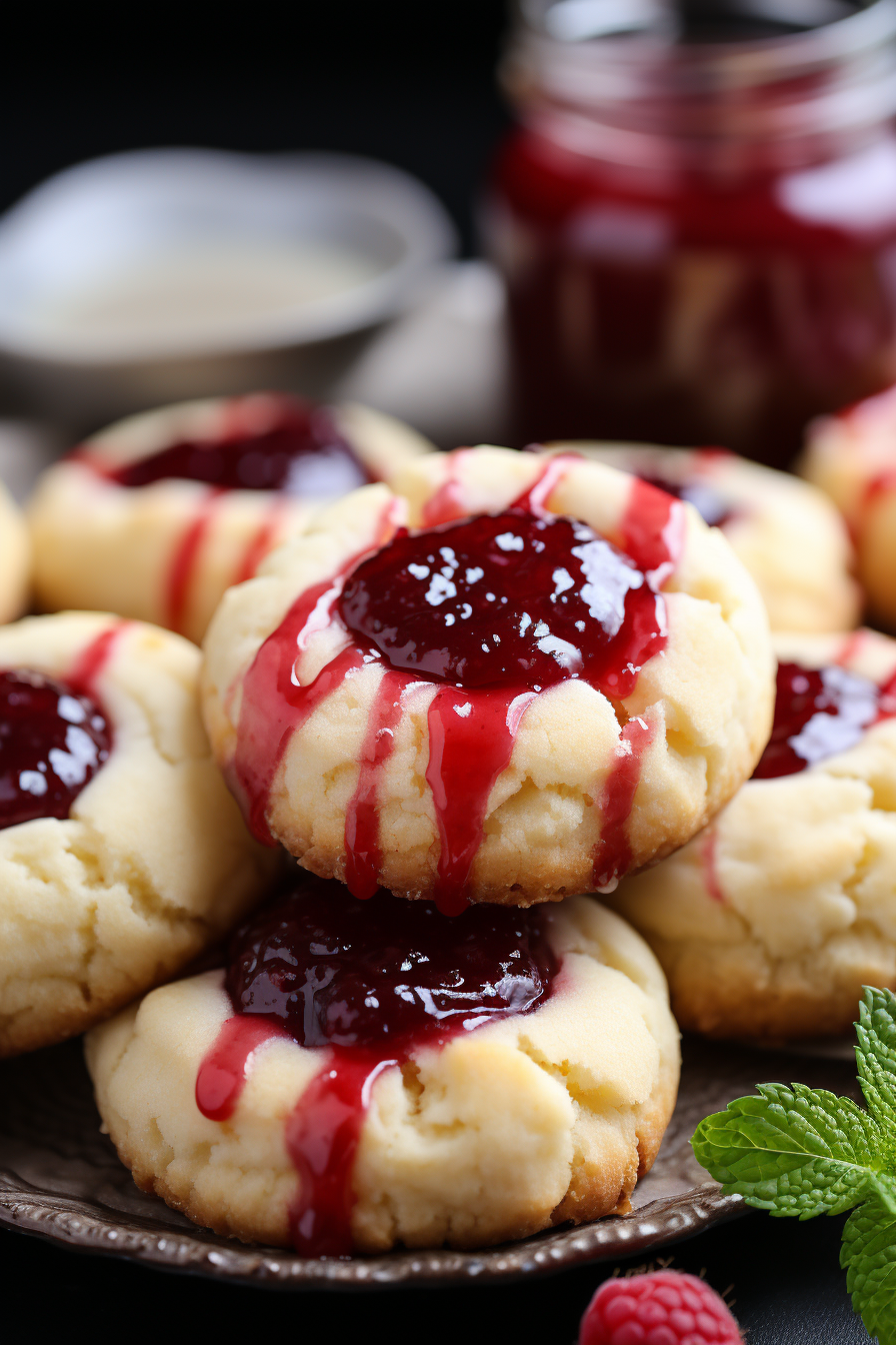 Raspberry Cheesecake Thumbprint Cookies 1