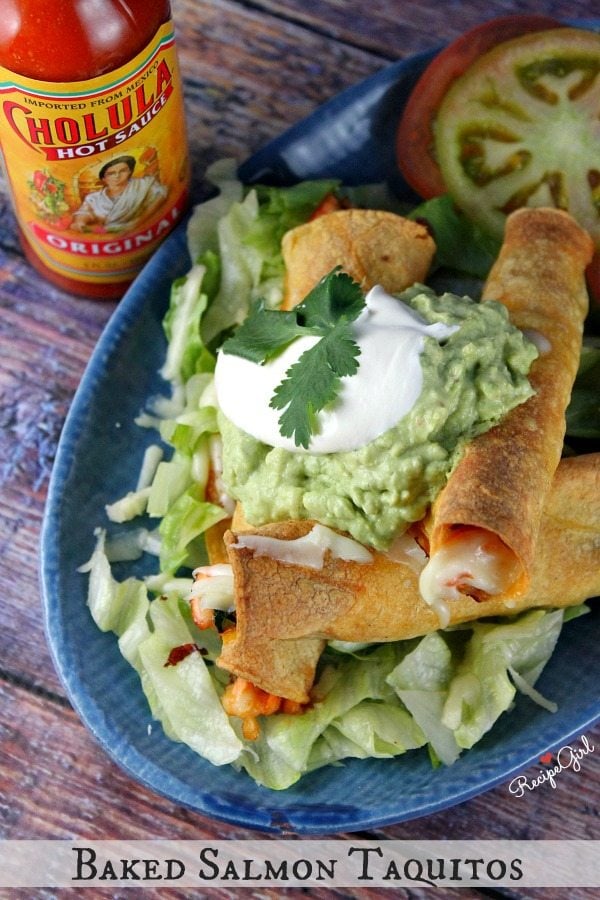 Baked Salmon Taquitos Recipe Recipegirl.com