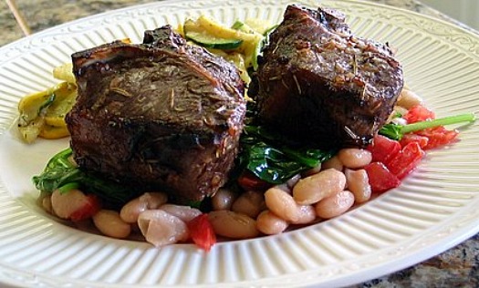 Broiled Lamb Chops With White Beans And Spinach (1)