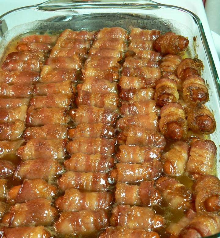 Bacon Wrapped Smokies With Brown Sugar And Butter
