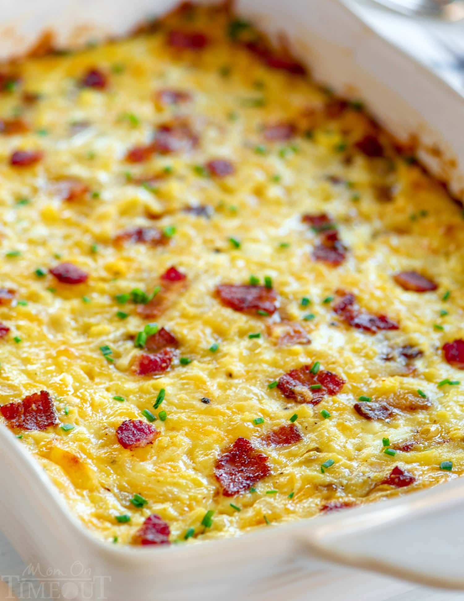 Bacon Breakfast Casserole Recipe In Baking Dish